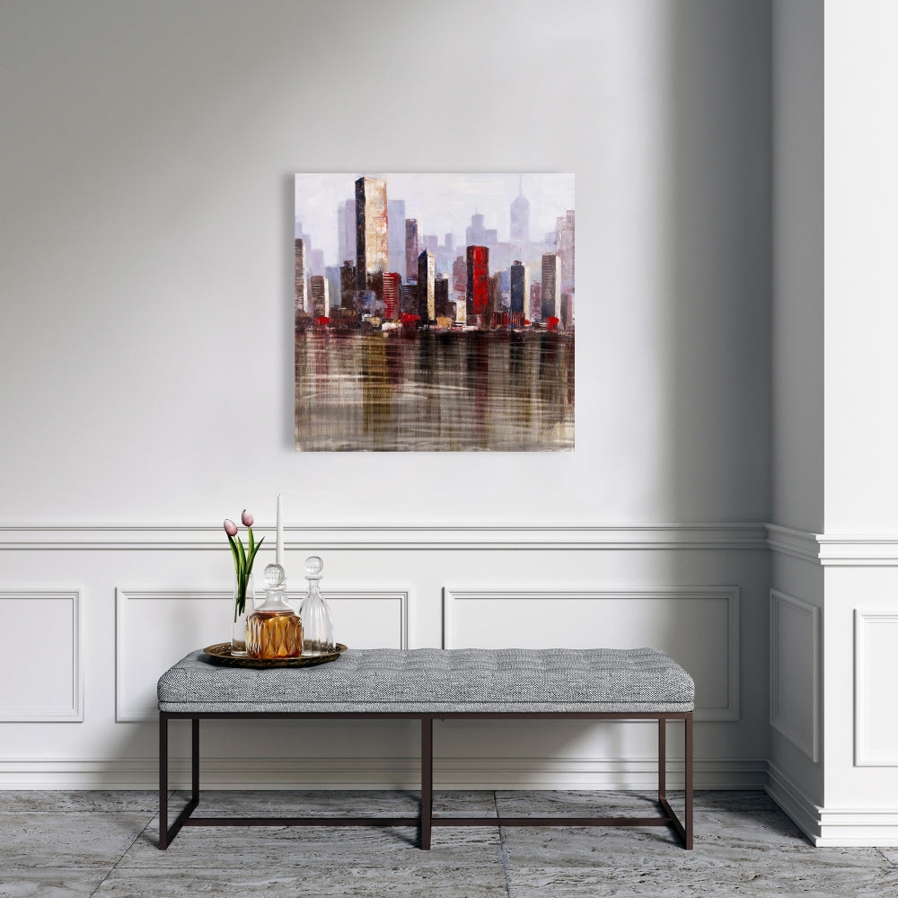 Industrial Cities Blue Canvas - Urban Style Home Decor