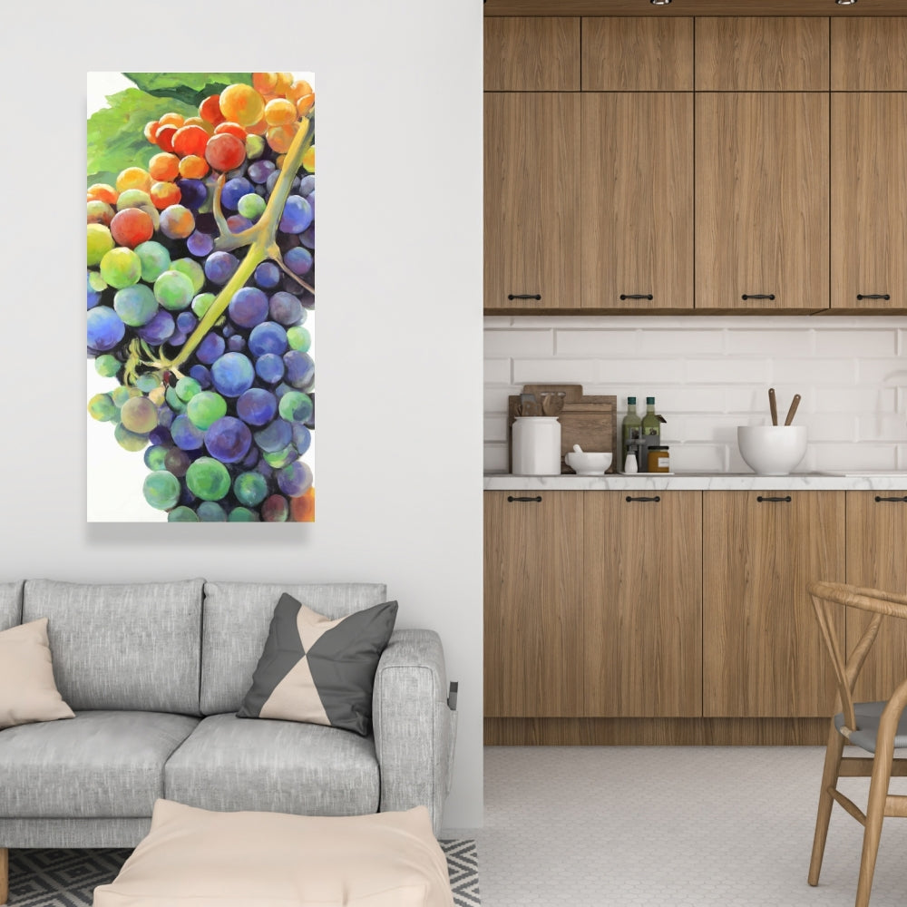 Colorful Bunch of Grapes Canvas | Home Decor Purple Art