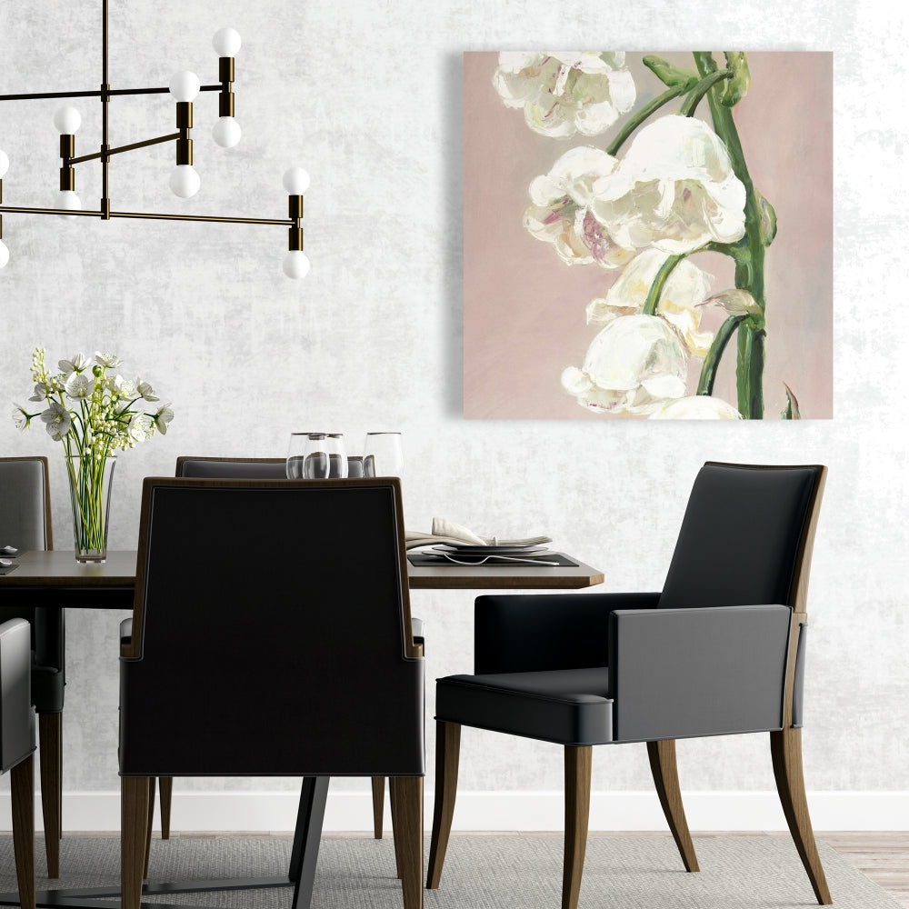 White Lily of the Valley Canvas - Contemporary Bedroom Decor