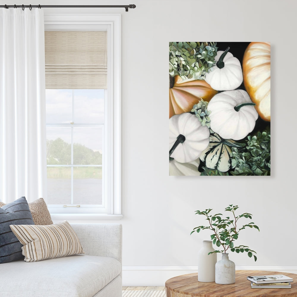 Rustic Fall Pumpkins Canvas | Home Decor Wall Art