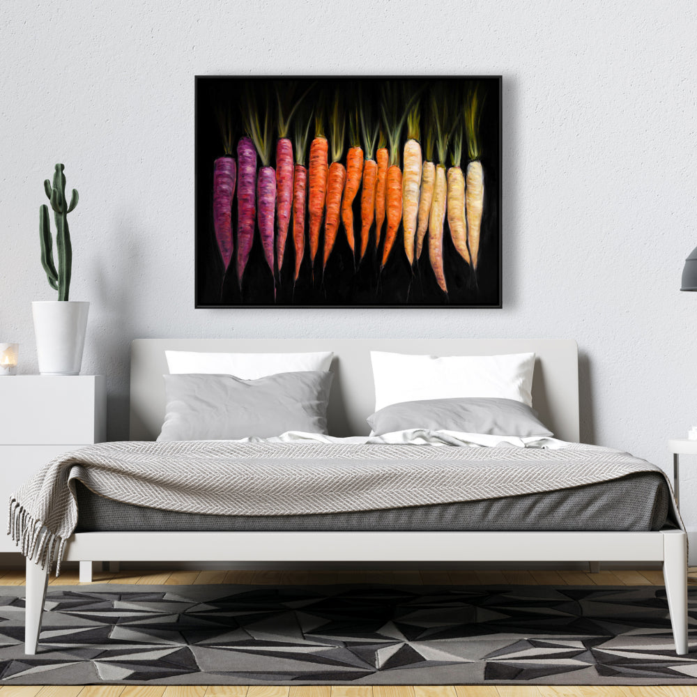 Colorful Carrots Canvas | Rustic Kitchen Wall Art Decor