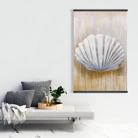 Décoration sur toile magnétique blanche pour chambre à coucher, motif coquillage feston