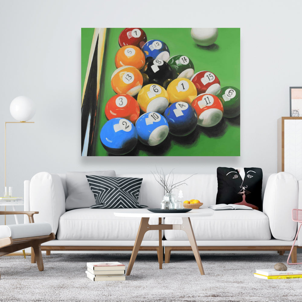 Hyperrealist Blue Man Cave Canvas - Pool Table Art Decor