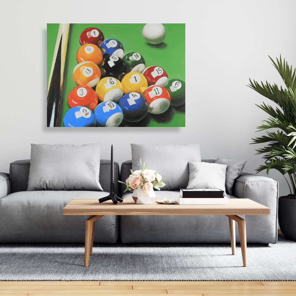 Hyperrealist Blue Man Cave Canvas - Pool Table Art Decor