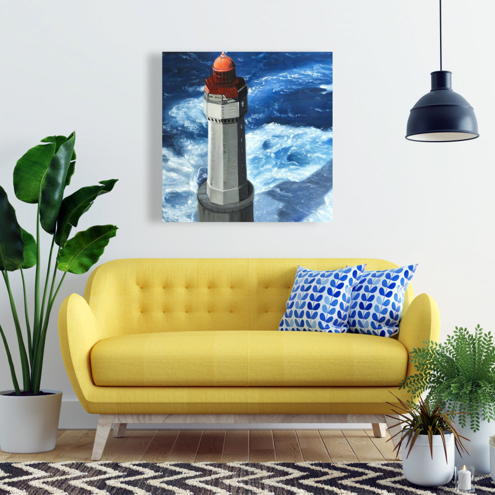 Marine Building Blue Canvas - Le phare de Jument Decor