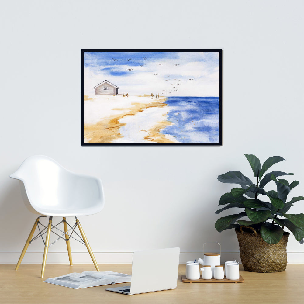 House on the Beach Coastal Marine Canvas | Bedroom Decor