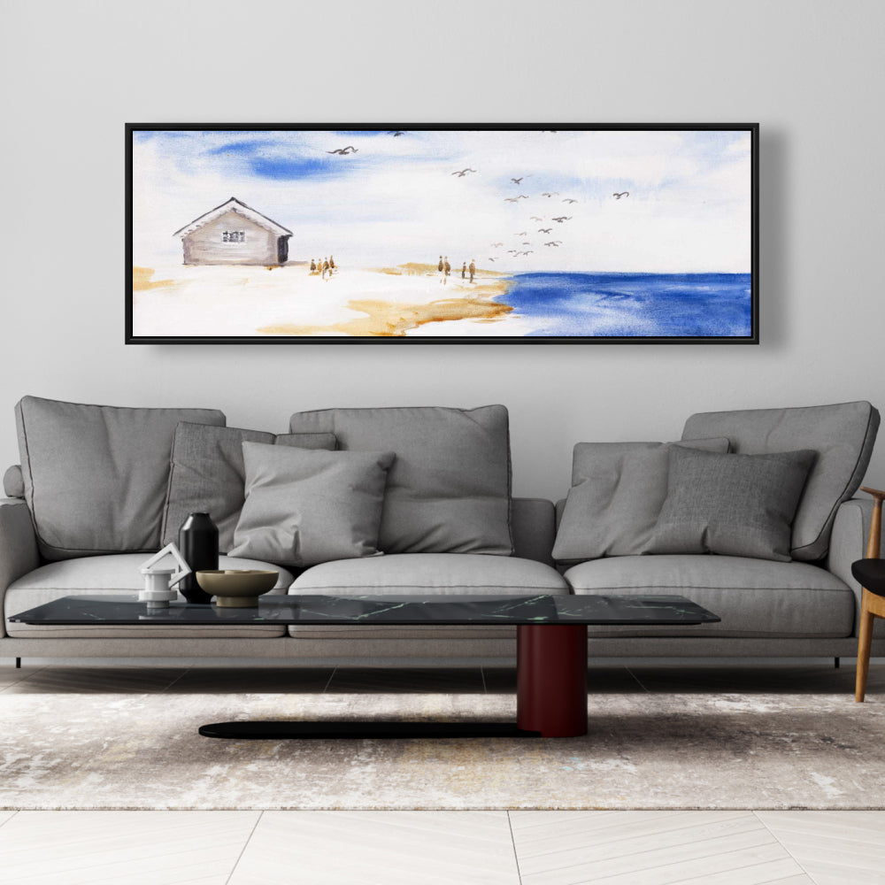 House on the Beach Coastal Marine Canvas | Bedroom Decor
