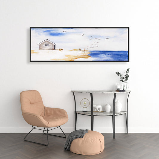 House on the Beach Coastal Marine Canvas | Bedroom Decor