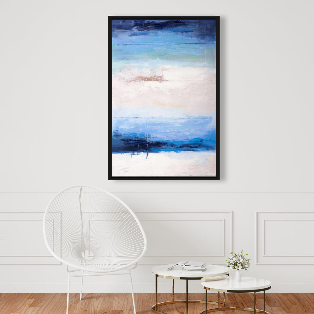 Colors of the Beach | Blue Industrial Abstract Canvas Decor
