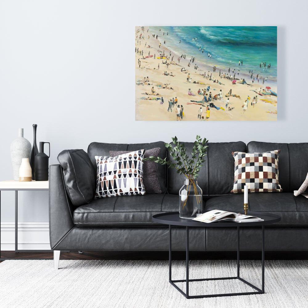 Turquoise Canvas - Summer Crowd at the Beach | Home Decor