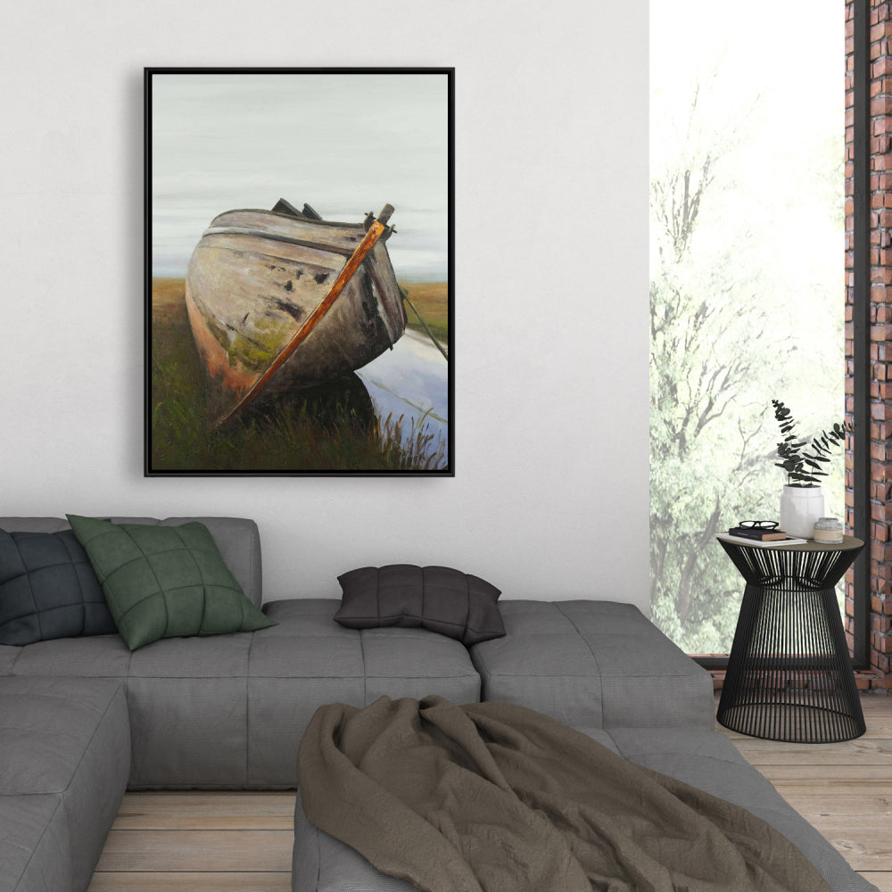 Toile contemporaine pour chambre à coucher | Décoration murale représentant un vieux bateau abandonné