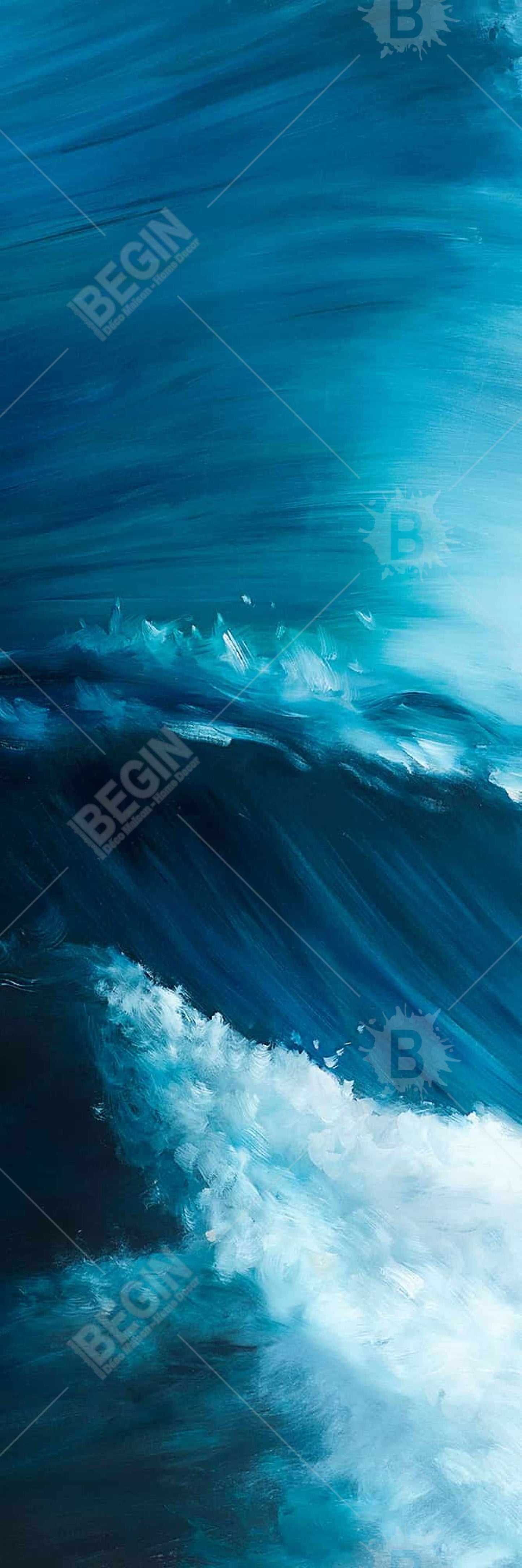 Toile « Mer déchaînée » | Décoration de chambre côtière – Art contemporain
