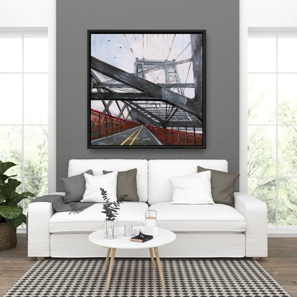 Toile de chambre grise – Décoration architecturale de pont contemporain