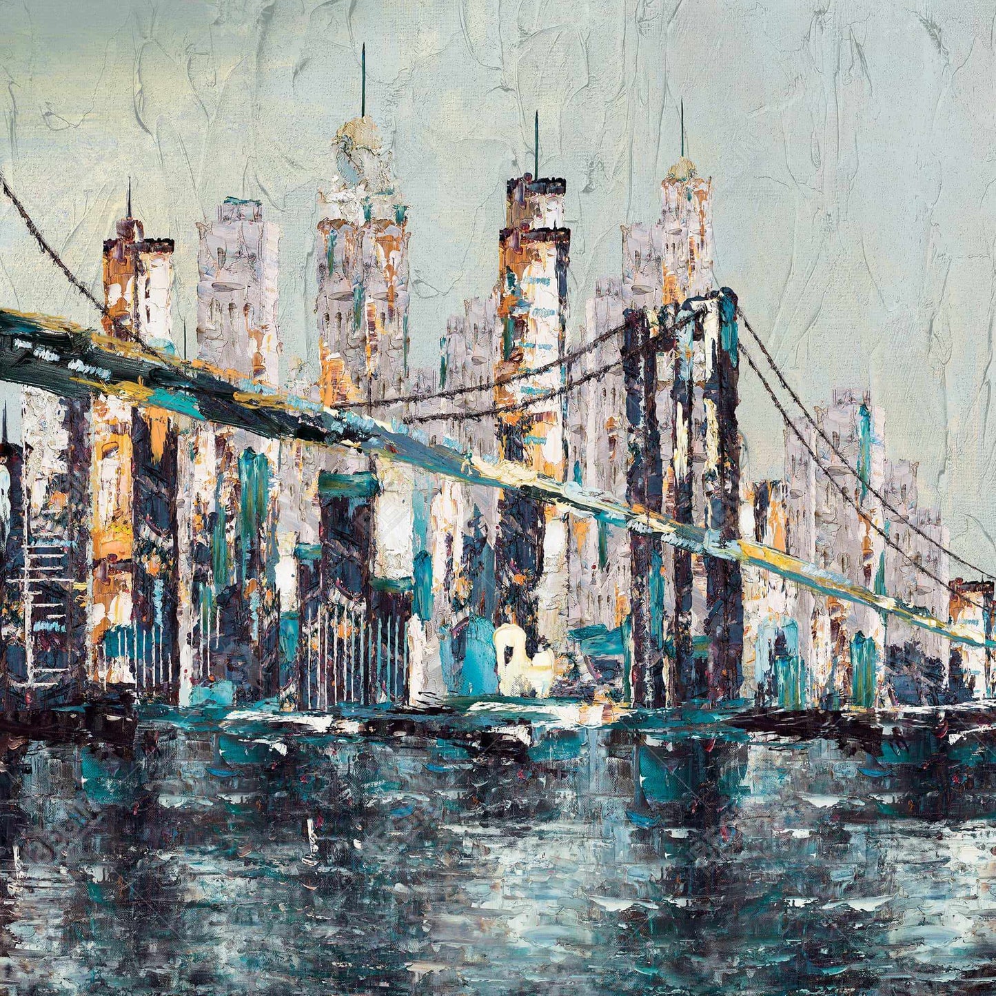 Abstract Bridge Canvas | Textured Bedroom Wall Art Decor