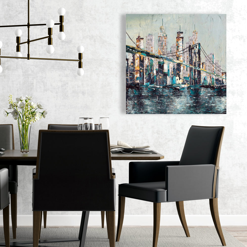 Abstract Bridge Canvas | Textured Bedroom Wall Art Decor