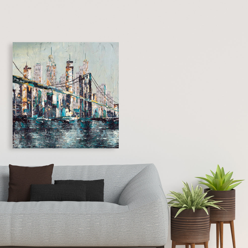 Abstract Bridge Canvas | Textured Bedroom Wall Art Decor