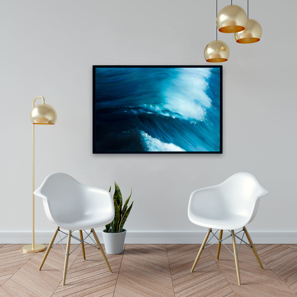 Toile « Mer déchaînée » | Décoration de chambre côtière – Art contemporain