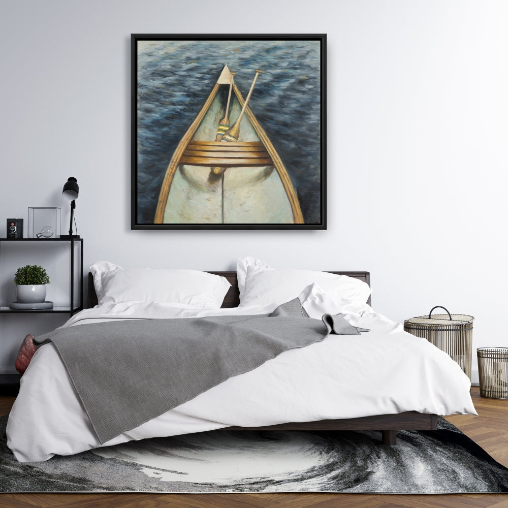 Canoeing on the Lake Framed Canvas | Marine Hobbies Decor
