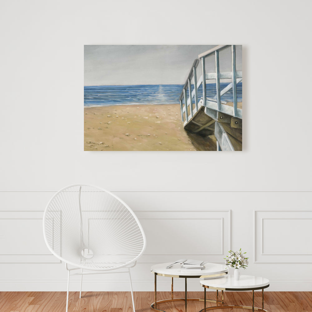 Toile bleue « Paysage de bord de mer » | Décoration de chambre contemporaine