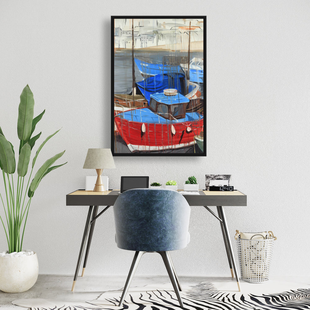 Rainy Day at the Dock Coastal Canvas | Contemporary Home Decor