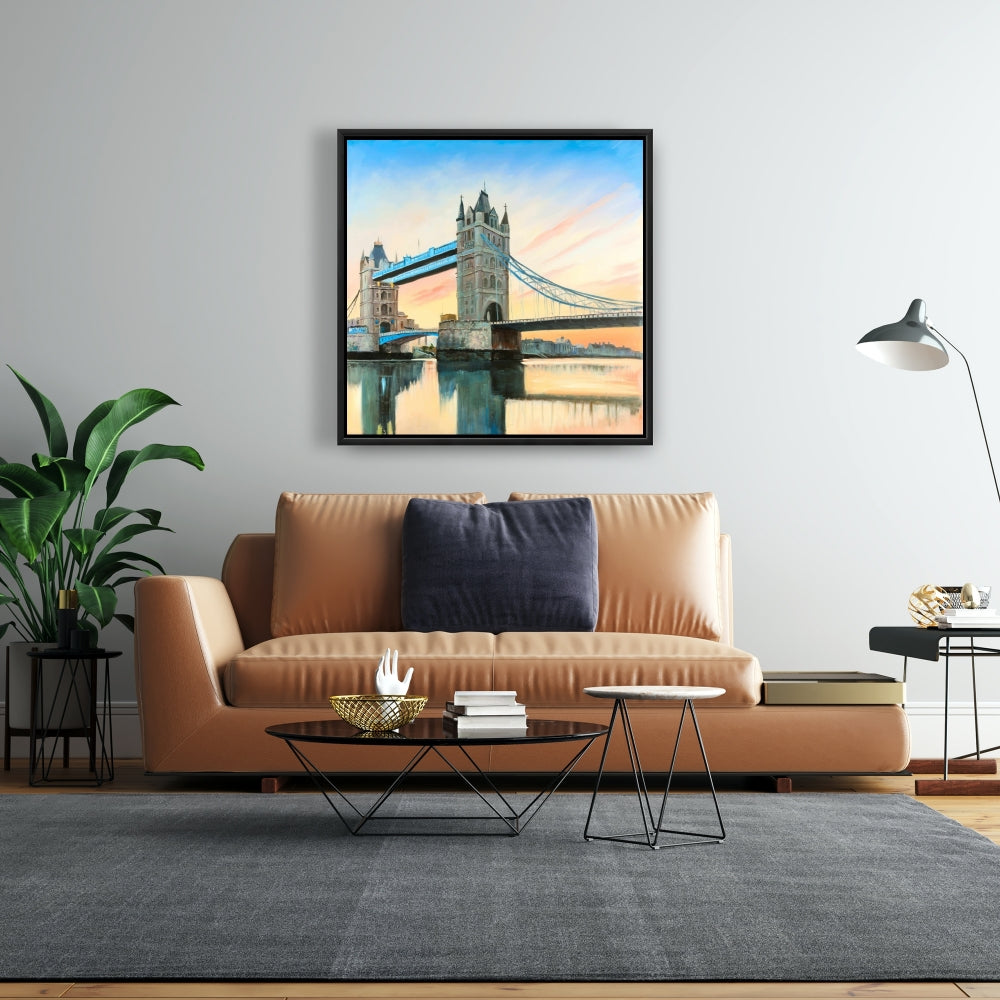 Sunset on London Bridge Canvas | Contemporary Bedroom Decor