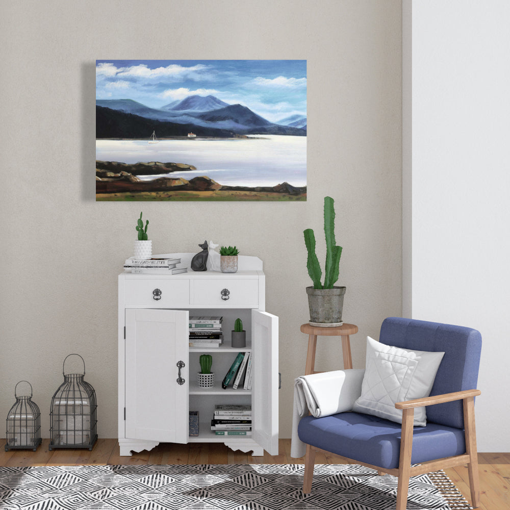 Blue Coastal Canvas - Scottish Highlands Day - Home Decor