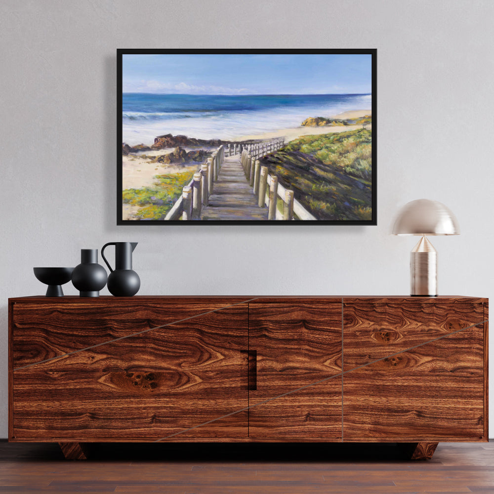 Walk to the Seaside Canvas | Coastal Bedroom Wall Art Decor