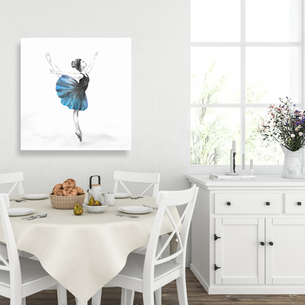Small Blue Ballerina Canvas | Romantic Bedroom Home Decor