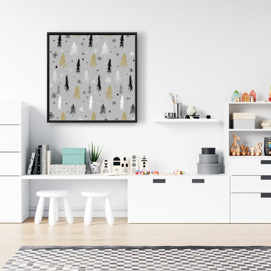 Toile encadrée motif sapin de Noël | Décoration d'intérieur