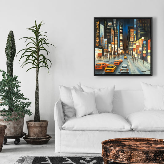 Toile encadrée « Vue sur Times Square » | Décoration de chambre urbaine