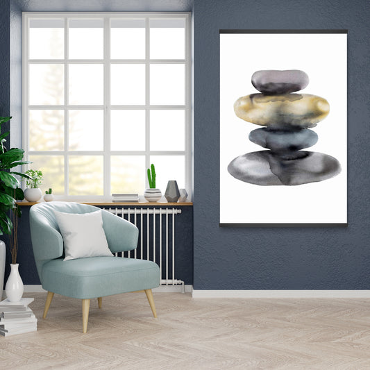 Hot Stones Gray Magnetic Stick Canvas - Home Decor Minerals