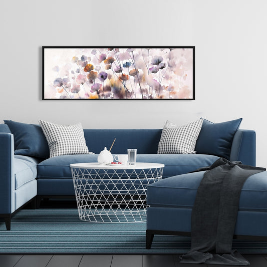 Toile encadrée Fleurs sauvages - Décoration de chambre florale romantique