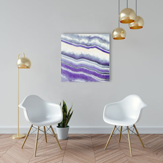 Toile abstraite Géode violette - Décoration murale moderne