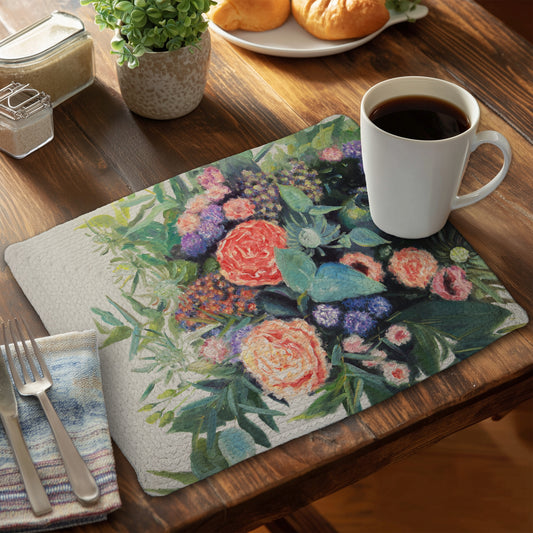 Flowers melody - 14"x18" Braided Polyester Placemat