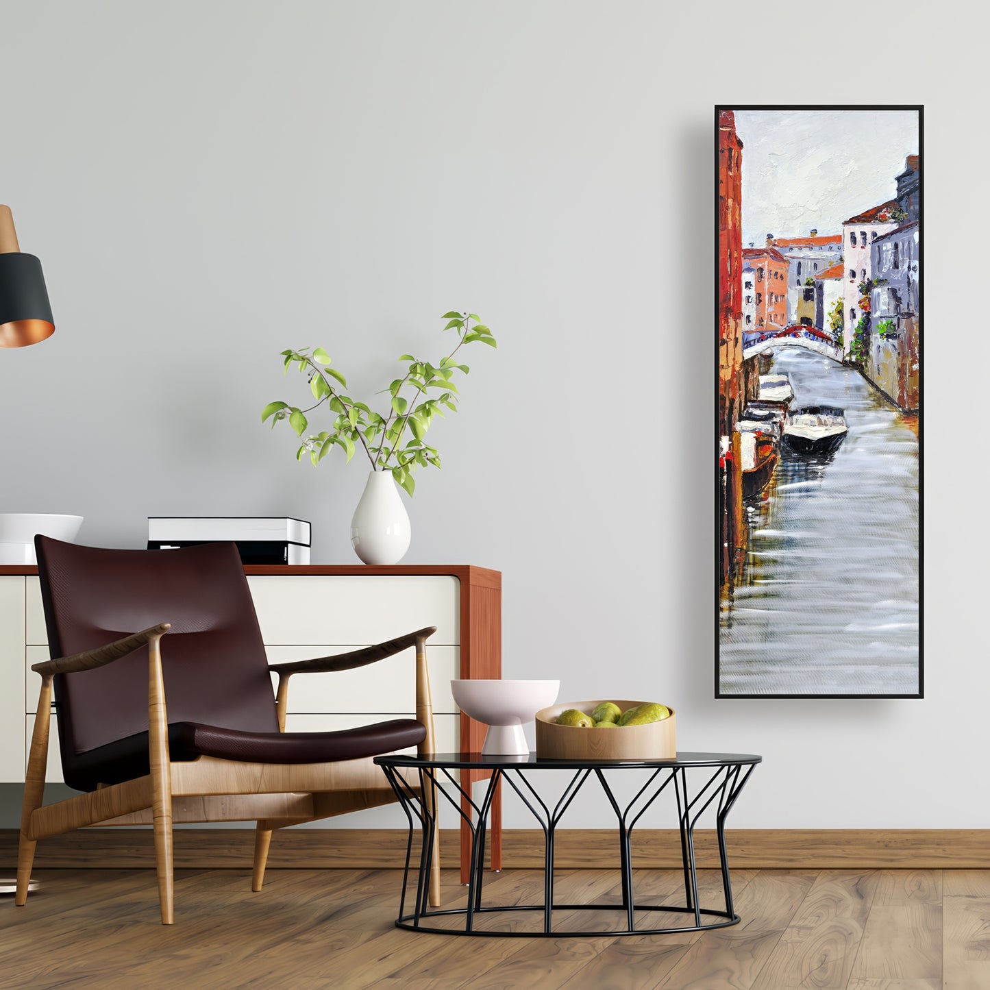 Toile encadrée Paysage vénitien – Décoration d'intérieur Villes et bateaux