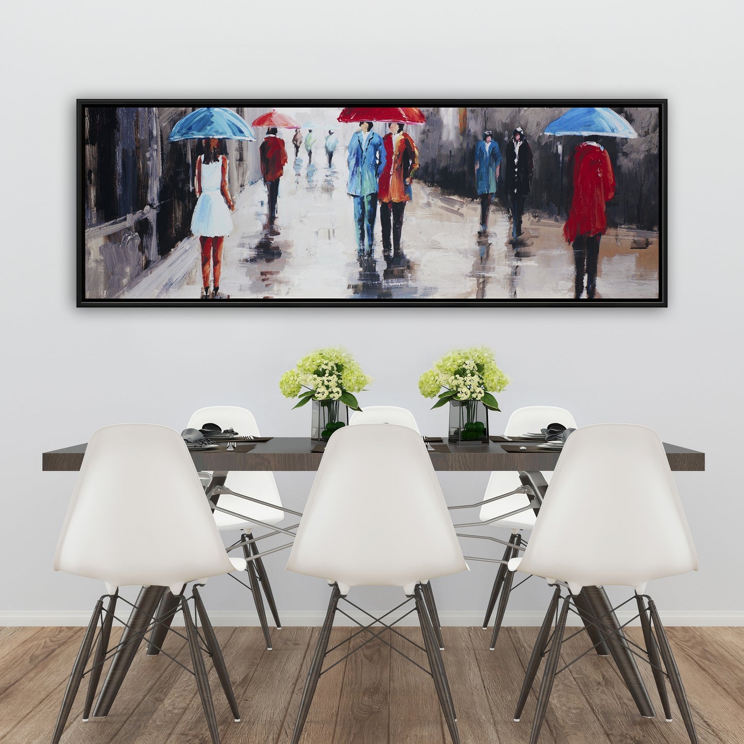 People with Umbrellas Street Canvas | Modern Wall Art Decor