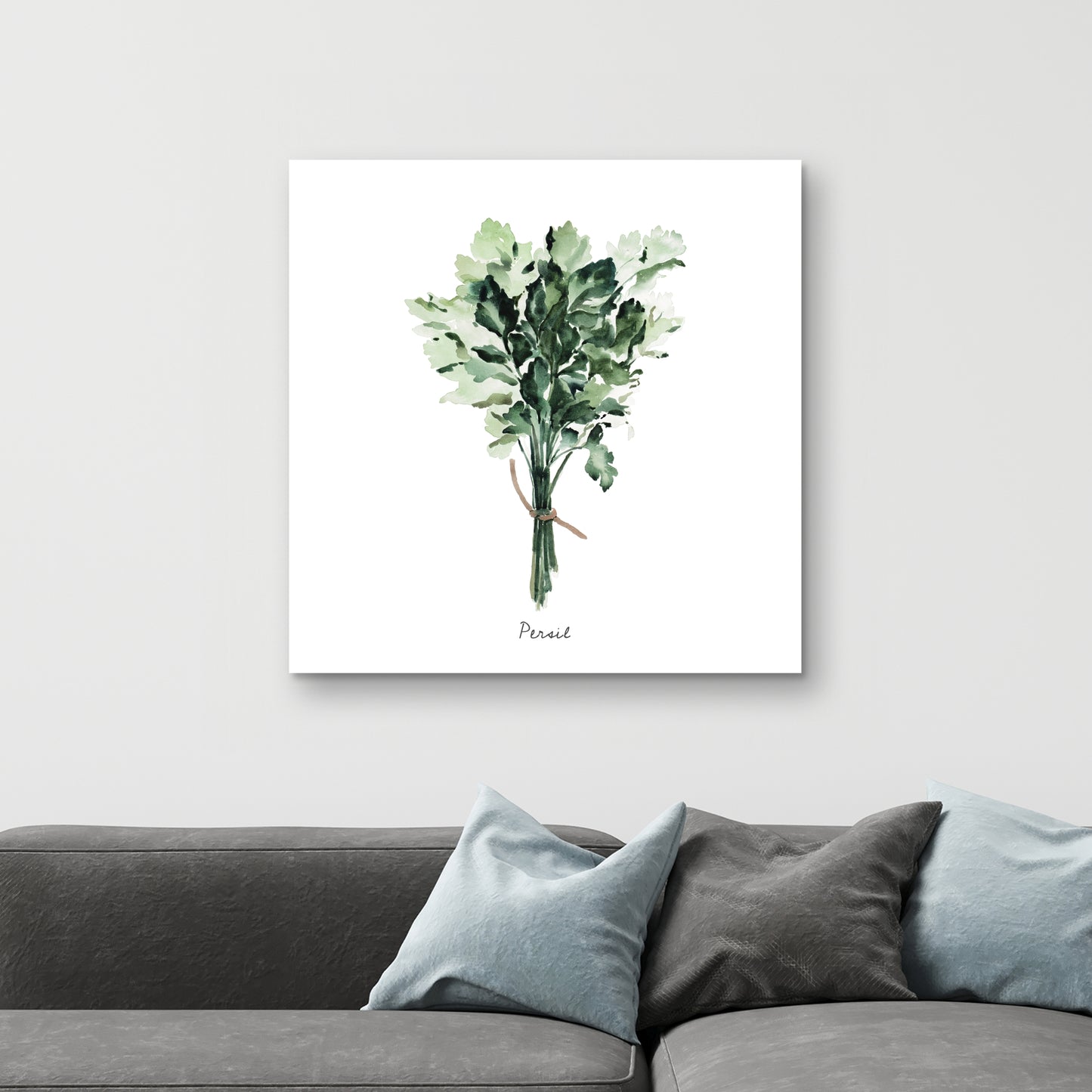 Toile blanche gastronomique – Bouquet de Persil attaché | Décoration d'intérieur