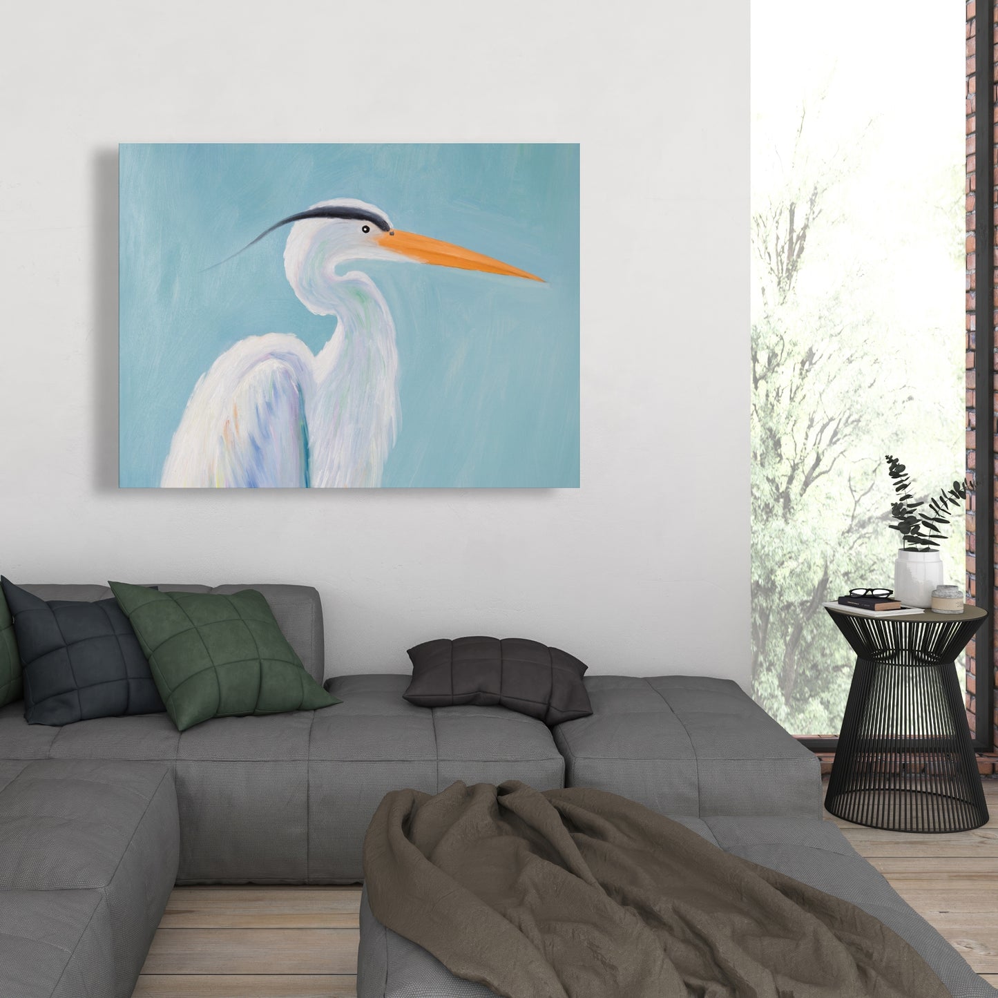 Great Blue Heron Bedroom Canvas | Bird Home Decor Wall Art