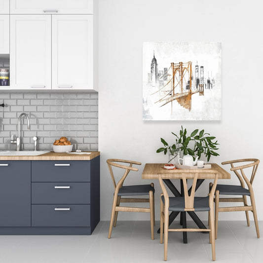 Brooklyn Bridge Blurry Sketch Bedroom Canvas | Home Decor