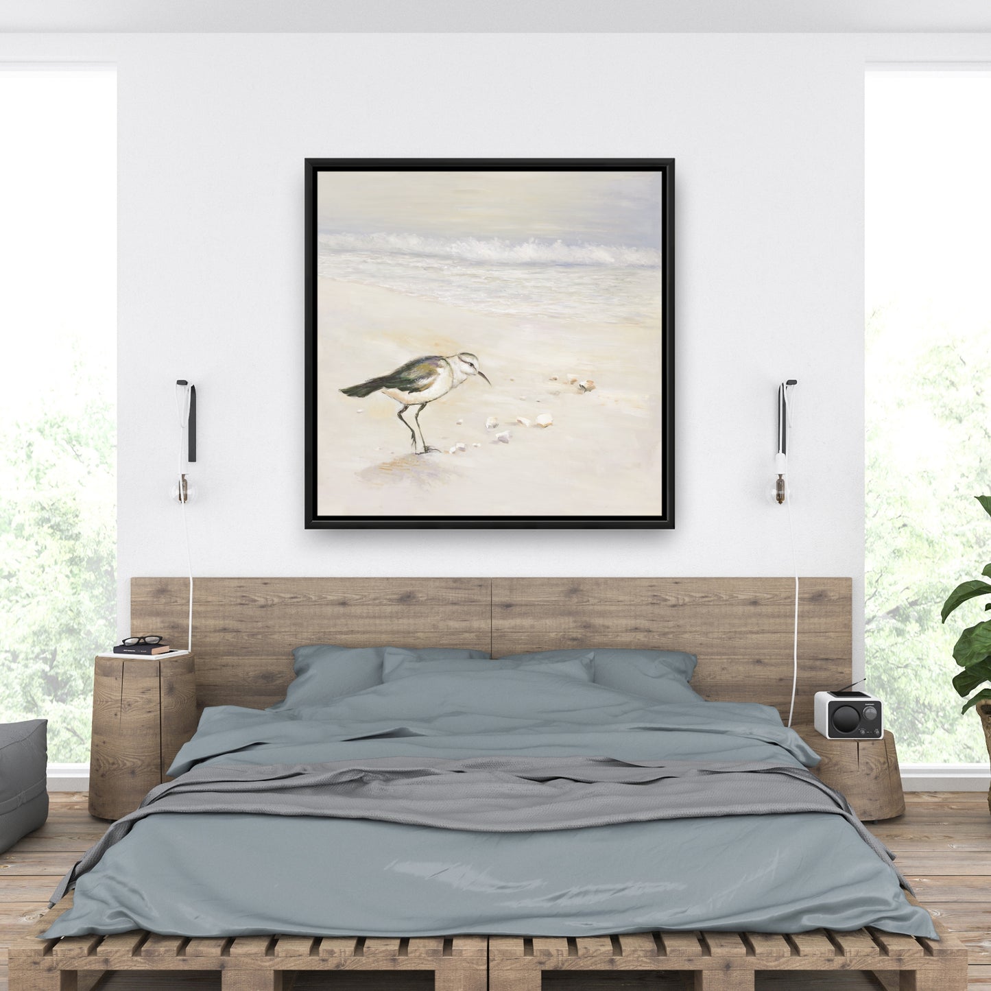 Toile de plage de Bécasseau semipalmé | Décoration murale d'oiseaux