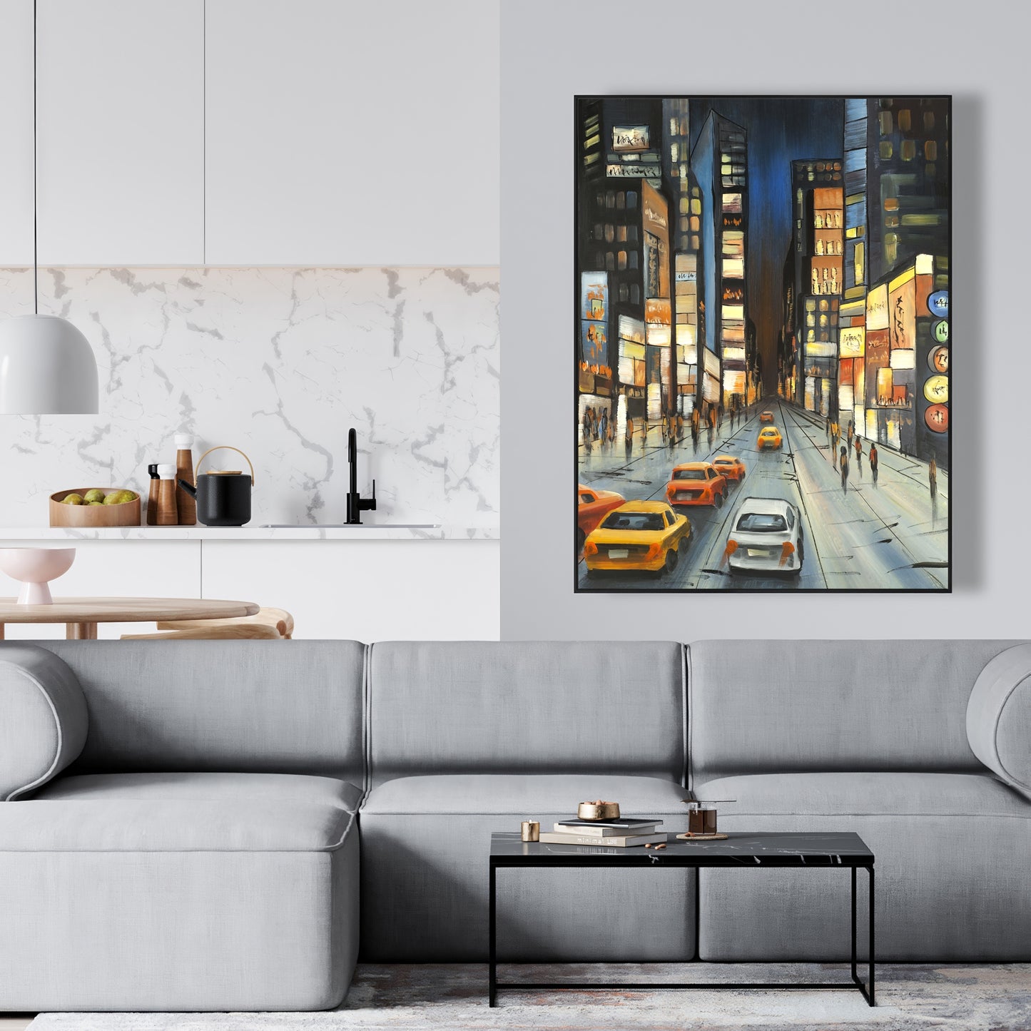 Toile encadrée « Vue sur Times Square » | Décoration de chambre urbaine