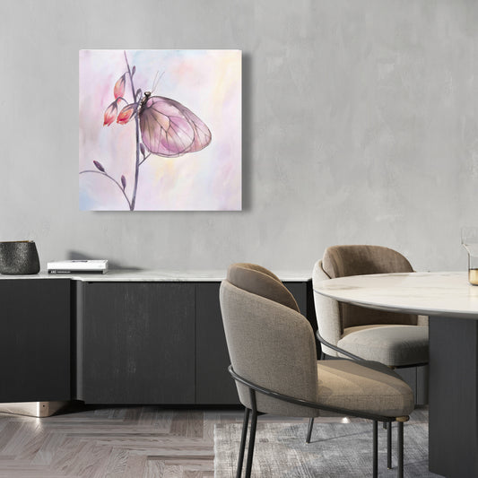 Toile Papillon délicat | Décoration murale romantique pour chambre à coucher