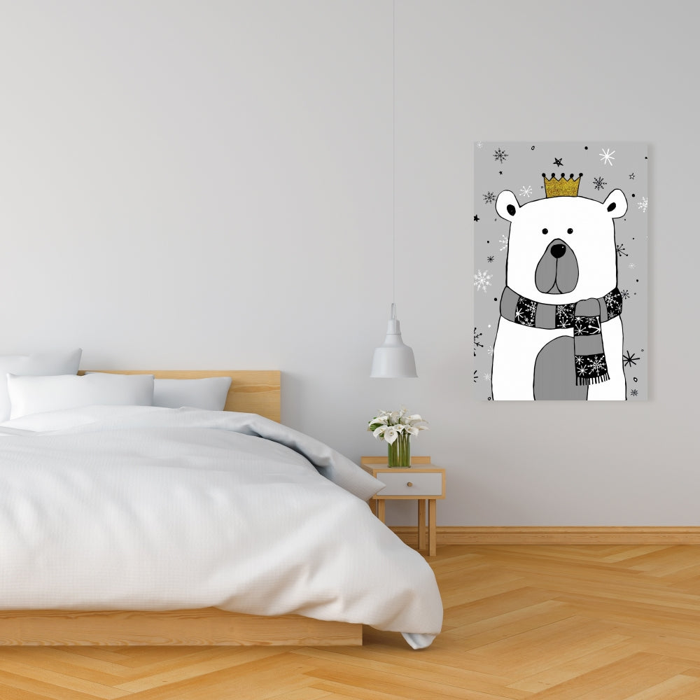 Magnifique toile d'ours gris pour la décoration du salon