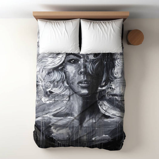 White Beauty Bedroom Duvet Cover - Gentle Woman, Home Decor