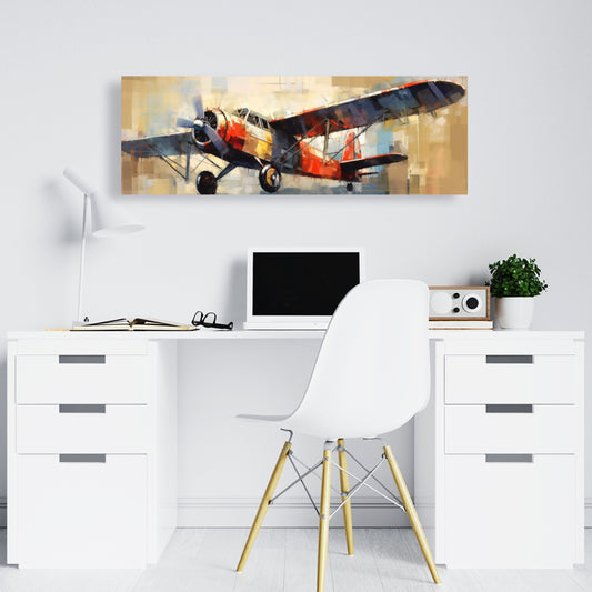 Take Off - Contemporary Blue Canvas for Bedroom Home Decor