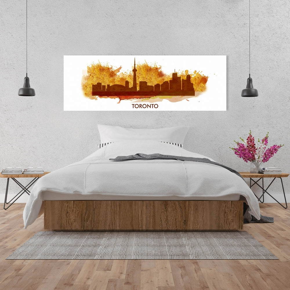 Paint Splash Silhouette Toronto Canvas - Retro Cities Decor