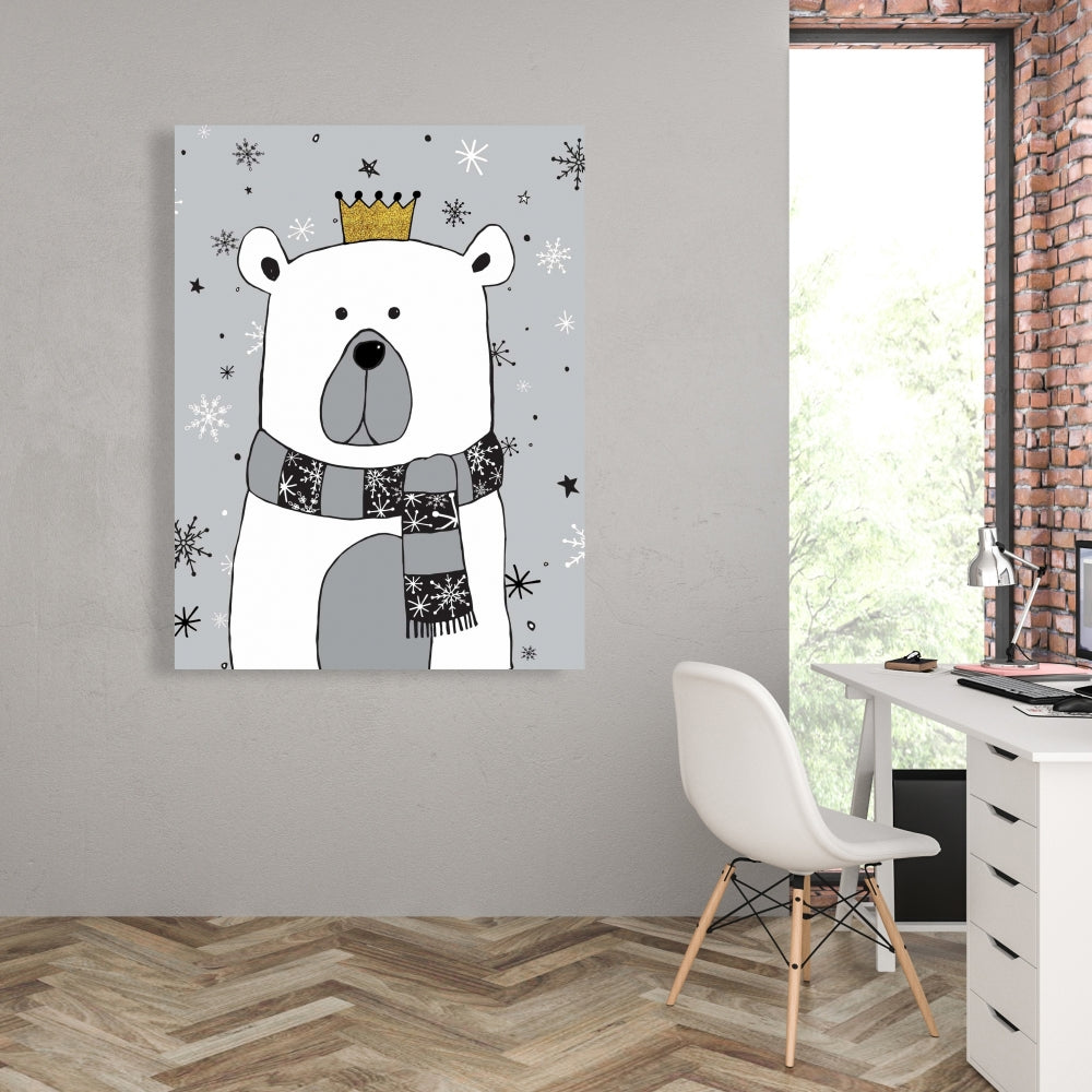 Magnifique toile d'ours gris pour la décoration du salon