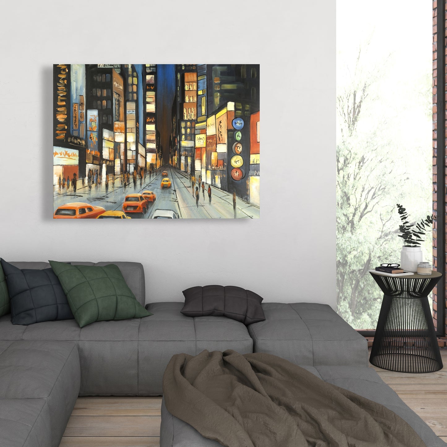 Bedroom Blue Canvas - View on Times Square | Home Decor Art
