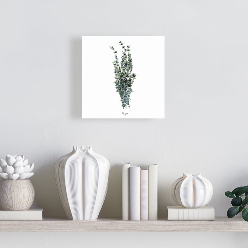 Toile illustrée « Feuilles de thym » | Décoration d'intérieur