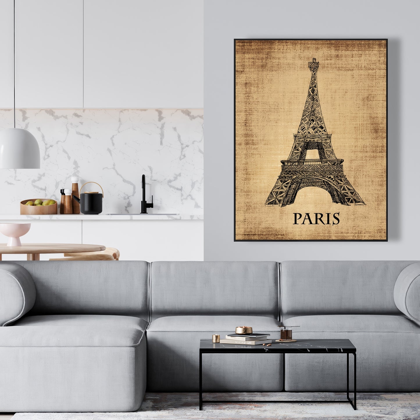 Toile encadrée représentant la Tour Eiffel | Décoration murale pour chambre